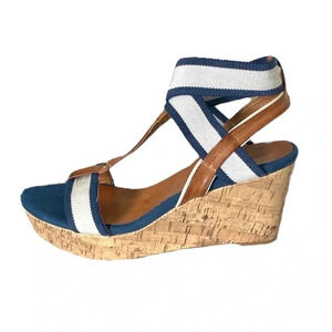 TOMMY HILFIGER | Platform Wedge Espadrille Straps Open-Toe Wedge Sandal Size 10M